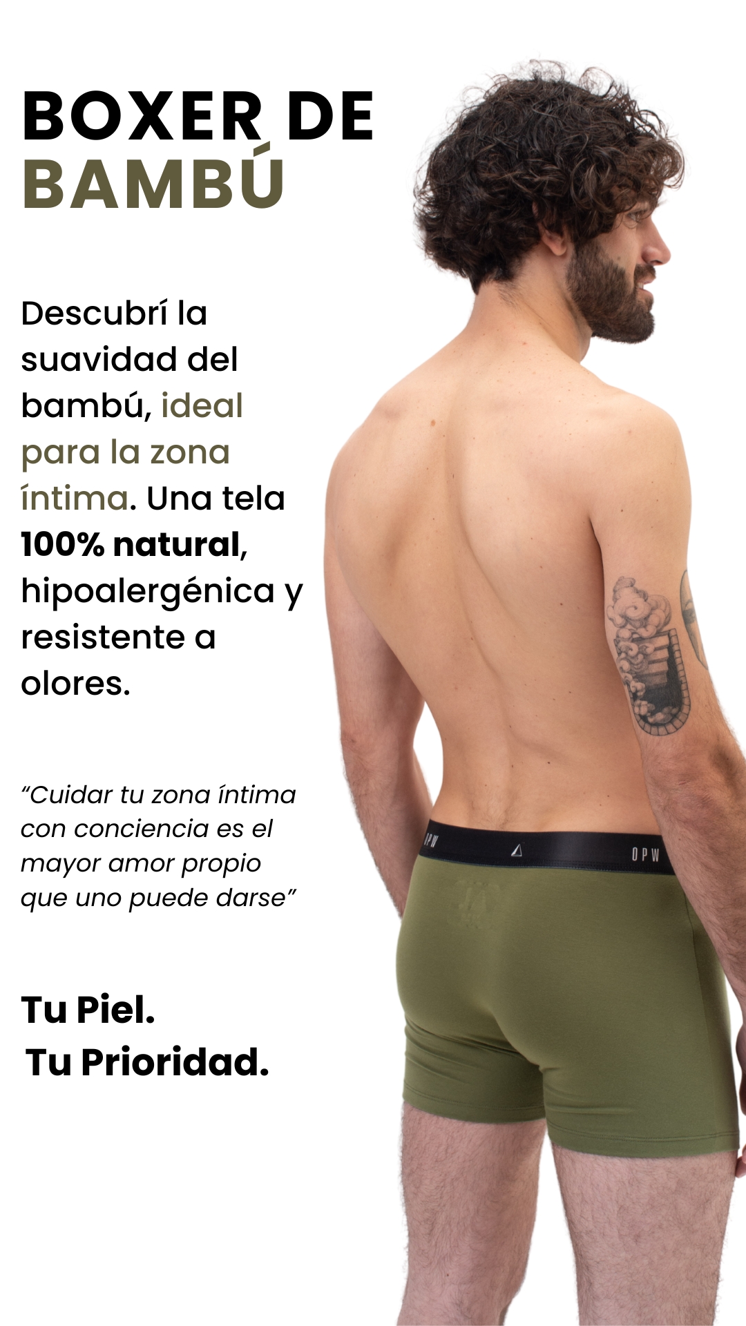 BOXER DE BAMBÚ Descubrí la suavidad del bambú, ideal para la zona íntima. Una tela 100% natural, hipoalergénica y resistente a olores. Tu Piel.  Tu Prioridad. “Cuidar tu zona íntima con conciencia es el mayor amor propio que uno puede darse”